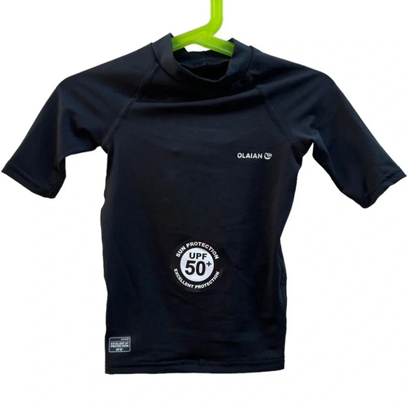 Long Sleeve Surfing T-Shirt UV Rash Guard Kid's Size 4 Black New with Tags​ - Picture 2 of 6